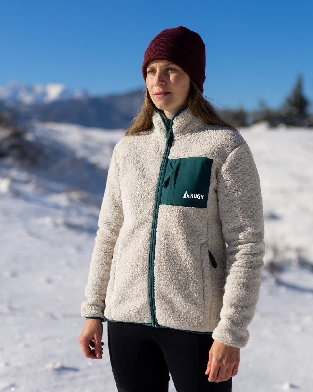 Women Sherpa Fleece Alpine Green